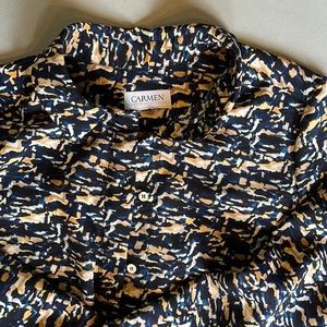 Button up polyester no iron top